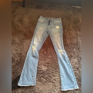 American Eagle Outfitters Light Blue Distressed bootcut Jeans